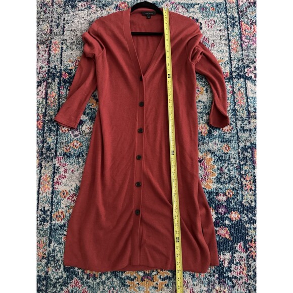 Ann Taylor Orange Button Front Long Cardigan Sweater Size Medium - Picture 4 of 6